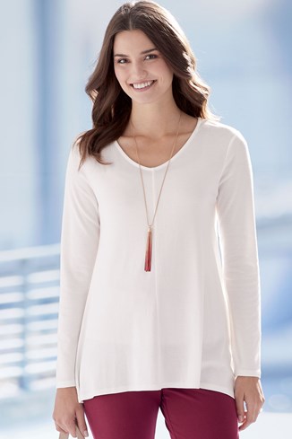 Women’s Bamboo-Cotton Long Sleeve Flare Top