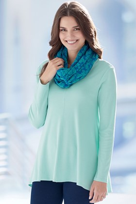 Women’s Bamboo-Cotton Long Sleeve Flare Top