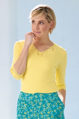 Bamboo-Cotton Lacy Top