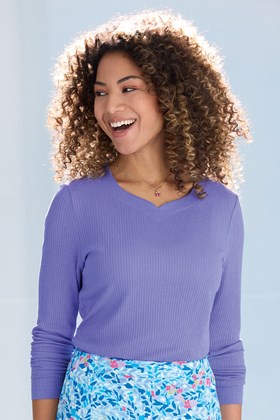 Women's Bamboo-Cotton Notch Neck Top