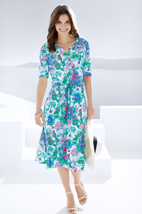 Women's Jersey Dress with Drawstrings