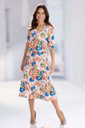 Women's Jersey Dress with Drawstrings