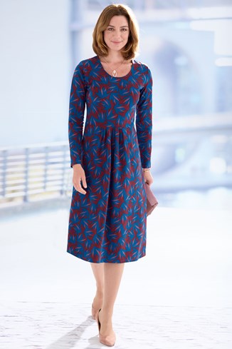 Women's Cotton Jersey Dress With Pleats