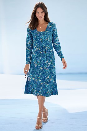 Women’s Long Sleeve A-Line Jersey Dress