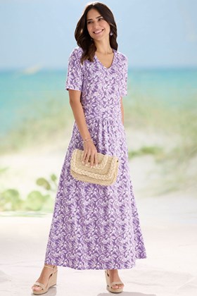 Women's Cotton Maxi Printed Dress 