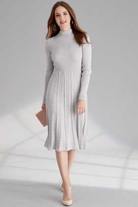 Women’s Cotton Fit And Flare Knitted Dress