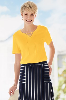 Bamboo-Cotton T-Shirt with Ties