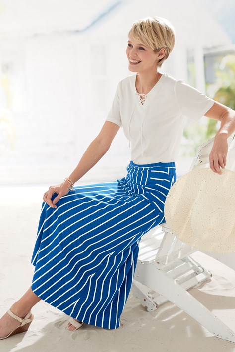 Women’s Bamboo-Cotton Striped Maxi Skirt