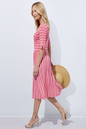 Women's Bamboo-Cotton Striped Dress
