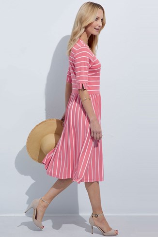 Women's Bamboo-Cotton Striped Dress