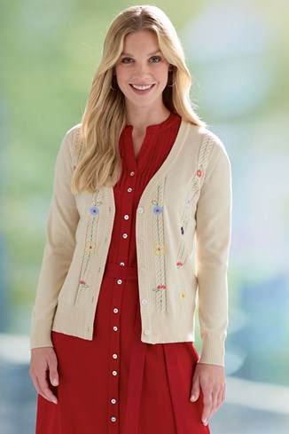 Women’s Cotton Embroidered Cardigan