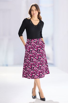 Women's A-Line Cotton Jersey Skirt
