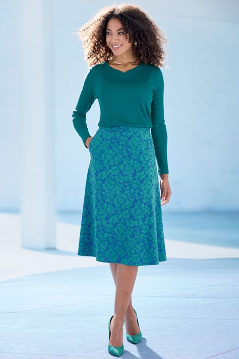 Women's A-Line Cotton Jersey Skirt
