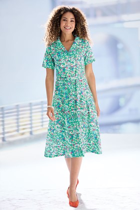 Women's Cotton Dress with Collar 