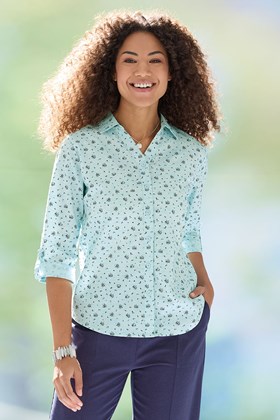 Women's Cotton Three-Quarter Sleeve Shirt