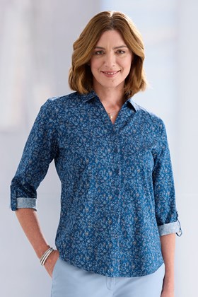 Women's Cotton Three-Quarter Sleeve Shirt