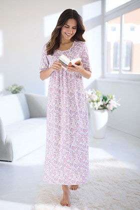 Women’s Cotton Jersey Elbow Sleeve Nightdress