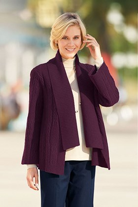 Lambswool Cable Knit Cardigan