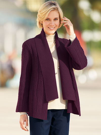 Lambswool Cable Knit Cardigan | CWCC | Patra
