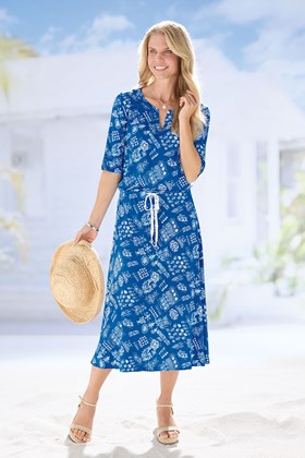 Women's Jersey Dress with Drawstrings