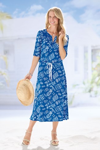 Women's Jersey Dress with Drawstrings