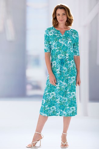 Women's Jersey Dress with Drawstrings
