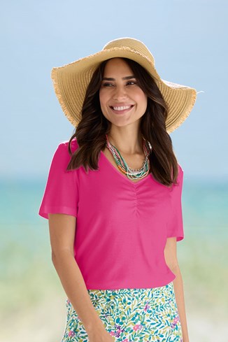 Women’s Bamboo T-shirt with Gathers