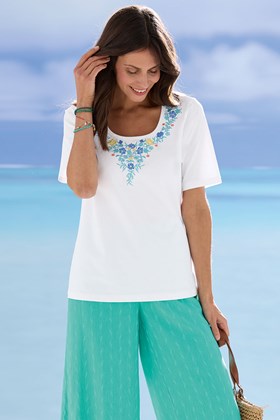 Women’s Floral Embroidered T-Shirt 