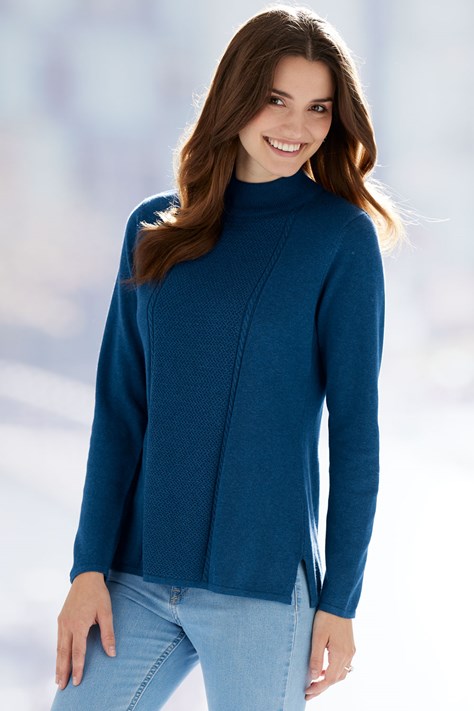 Women’s Cotton Knitted Panel Jumper