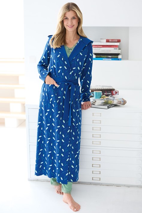 Women's Cotton Jersey Dressing Gown with Hood