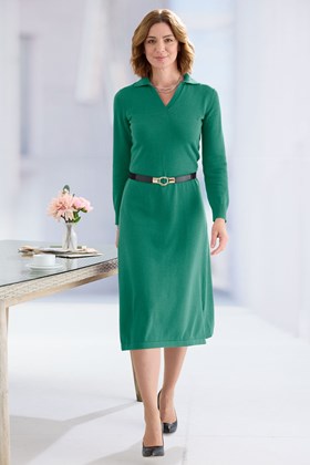 Women's Cotton Knitted Midi Dress