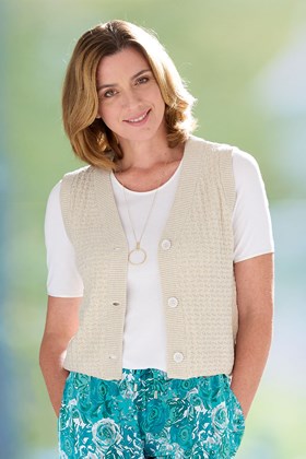 Women's Shorter Length Knitted Waistcoat
