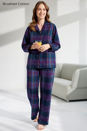 Women's Pure Cotton Check Pyjamas