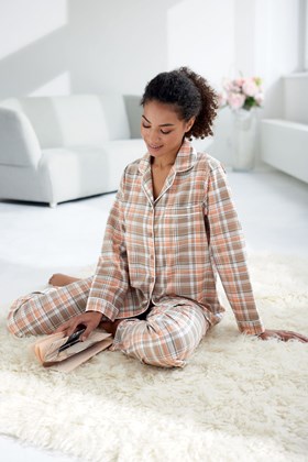 Women's Pure Cotton Check Pyjamas