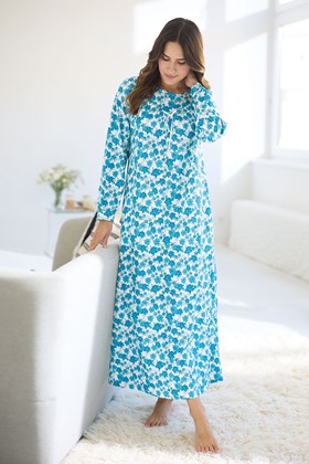 Women's Long Nightdress with Piping