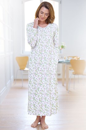 Women's Cotton Jersey Long Sleeve Nightdress
