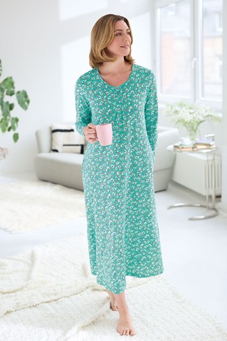 Women's Cotton Jersey Long Sleeve Nightdress