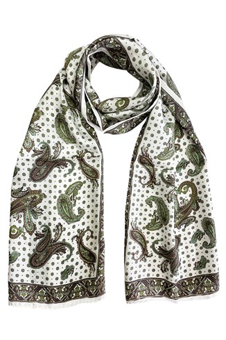 Paisley Print Silk Scarf