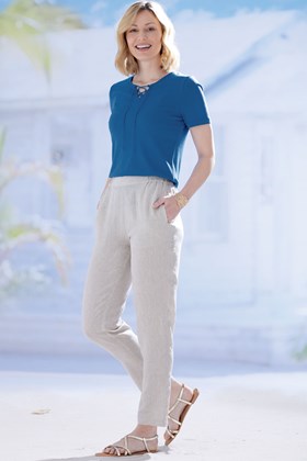 Women’s Pure Linen Tapered Trousers
