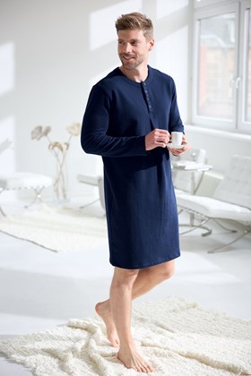 Men’s Pure Cotton Fleece Nightshirt