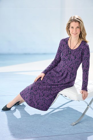 Women's Cotton Jersey Dress with Pleats