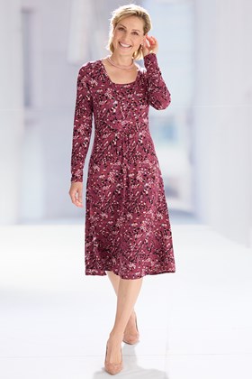Women’s Long Sleeve A-line Jersey Dress