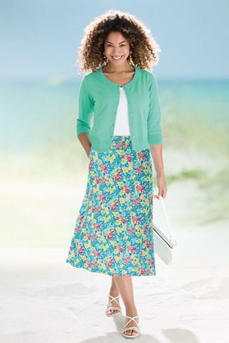 Women's Ruched Waistband Jersey Skirt 