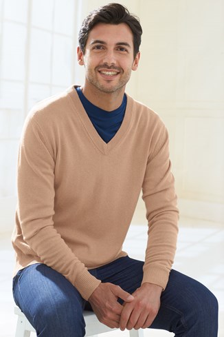 Men's Knitted V-Neck Jumper
