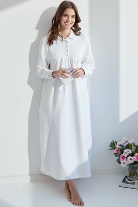 Women's Pure Cotton Fleece Long Nightdress