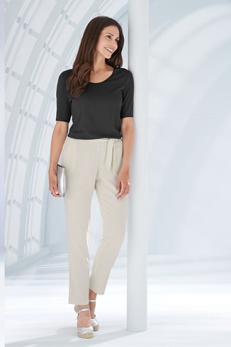 Women's Noil Silk Tapered Trousers