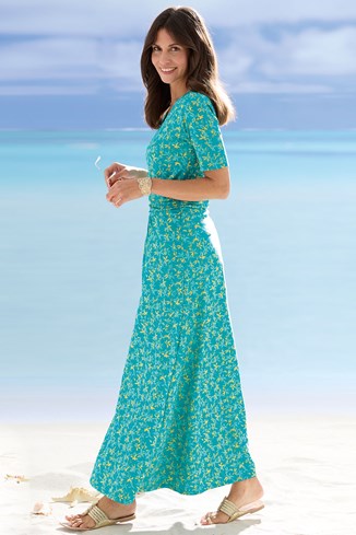Women's Cotton Maxi Printed Dress