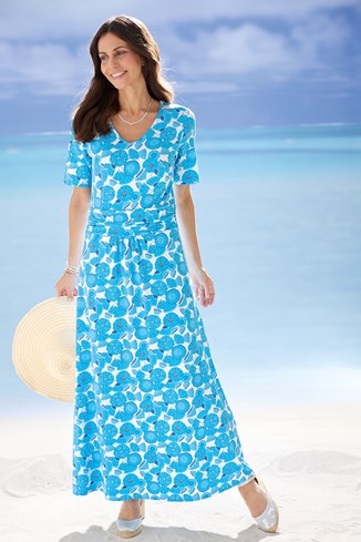 Women's Cotton Maxi Printed Dress