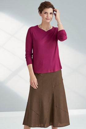 Silk-Cotton Panelled Skirt