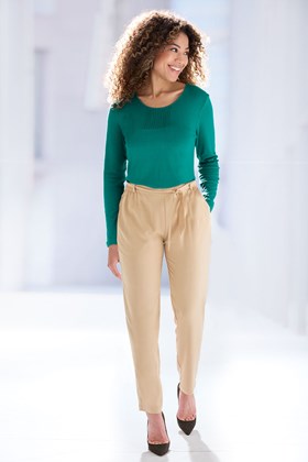 Women's Belted Tencel trousers